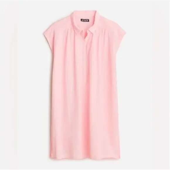 J. Crew Cap-sleeve tunic cover-up in soft gauze in pink XXS - Picture 1 of 13